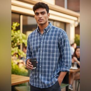 Ariat Pro Series Men's Casual Blue Button Down Shirt